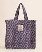 Block-printed quilted cotton tote bag made from leftover Jarana production fabric